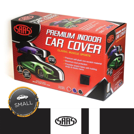 SAAS Car Cover Indoor Breathable Classic Small 4.0m Black - SC1010