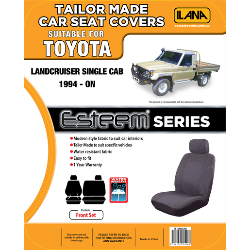 ESTEEM TAILOR MADE 1 ROW SEAT COVER PACK TO SUIT TOYOTA LANDCRUISER SINGLE CAB HJ80 1994 - ONWARDS