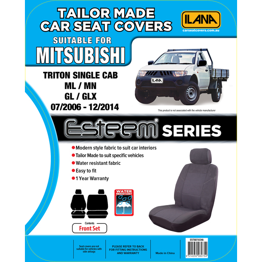 Ilana Esteem Tailor Made 1 Row Seat Cover To Suit Mitsubishi - EST6075CHA