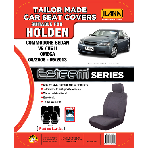 Ilana Esteem Tailor Made 2 Row Seat Cover To Suit Holden - EST6111CHA