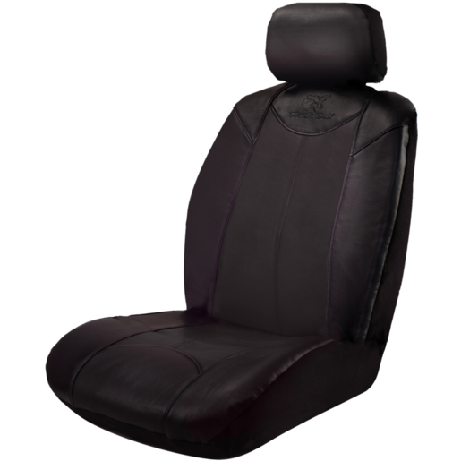 Ilana Black Bull 30/50 Deplay Safe Leather Look Seat Cover Black - BUL30DSBLK