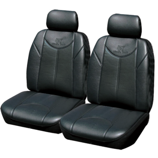 Ilana Black Bull 30/50 Deplay Safe Leather Look Seat Cover Black - BUL30DSBLK