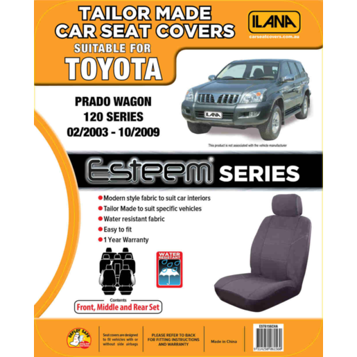 Ilana Esteem Tailor Made 3 Row Seat Cover To Suit Toyota - EST6156CHA