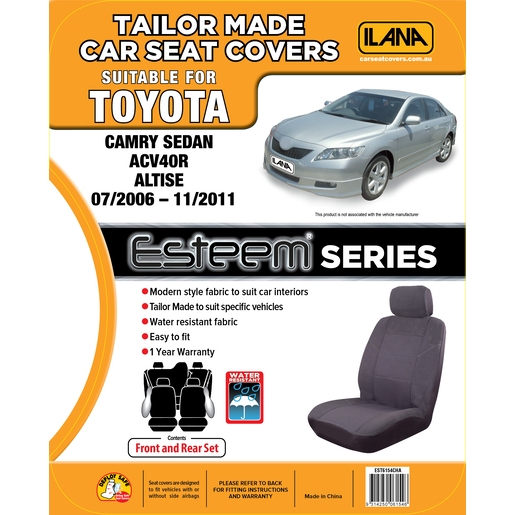 Ilana Esteem Tailor Made 2 Row Seat Cover To Suit Toyota - EST6154CHA