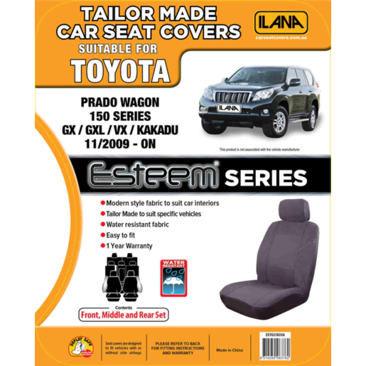 Ilana Esteem Tailor Made 3 Row Seat Cover To Suit Toyota - EST6376CHA