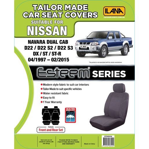 Ilana Esteem Tailor Made 2 Row Seat Cover To Suit Nissan - EST6404CHA