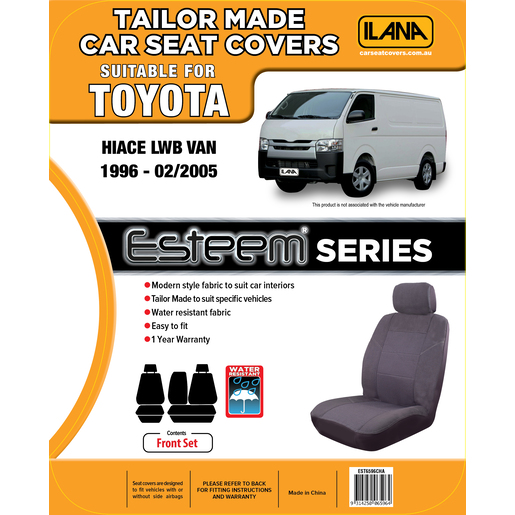 Ilana Esteem Tailor Made 1 Row Seat Cover To Suit Toyota - EST6596CHA