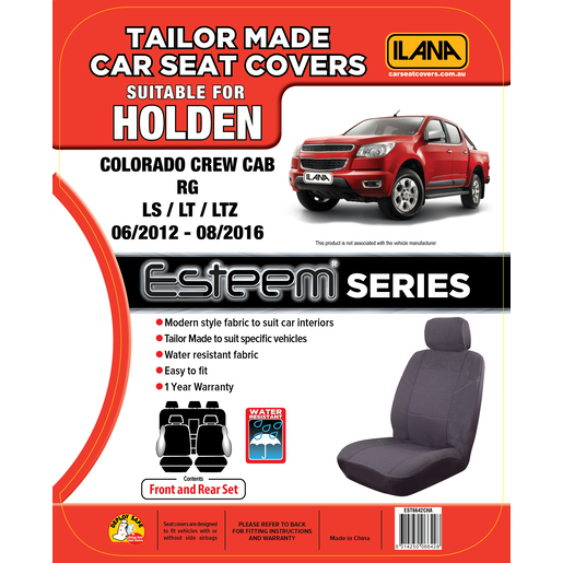 Ilana Esteem Tailor Made 2 Row Seat Cover To Suit Holden - EST6642CHA