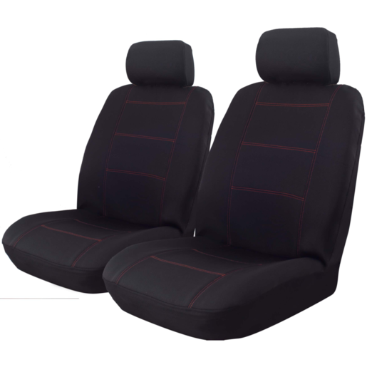 Ilana Wet N Wild Neoprene Front Seat Cover Black With Red Stitch - WET30DSBLKRED