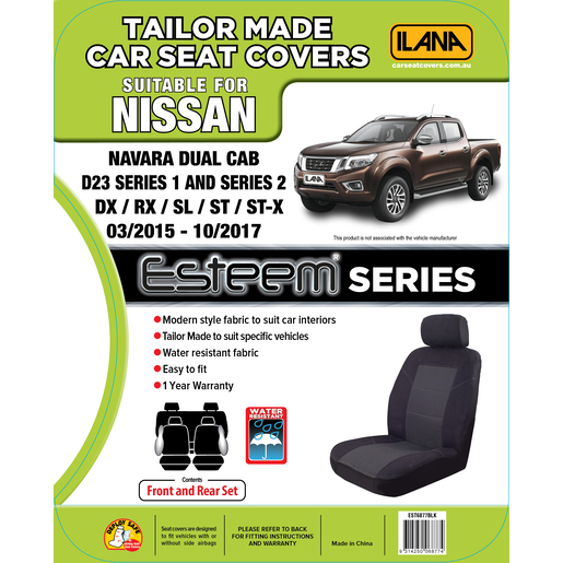 Esteem Tailor Made 2 Row Seat Cover Pack - EST6877BLK