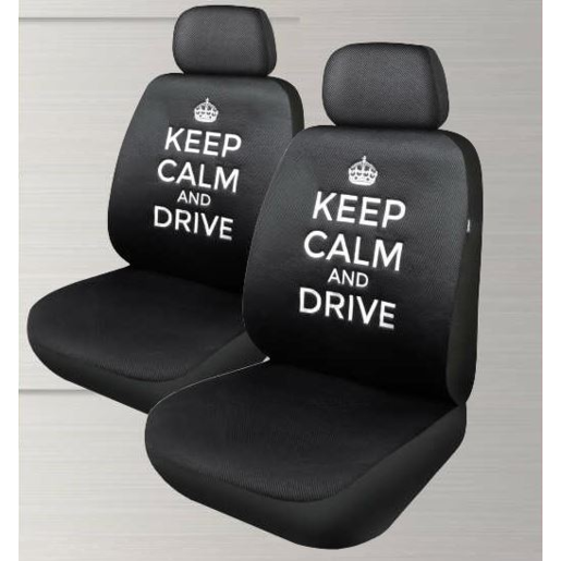 Streetwize Keep Calm & Drive Mesh 30/50 Black/White Seat Cover - SWKCD3050WHI