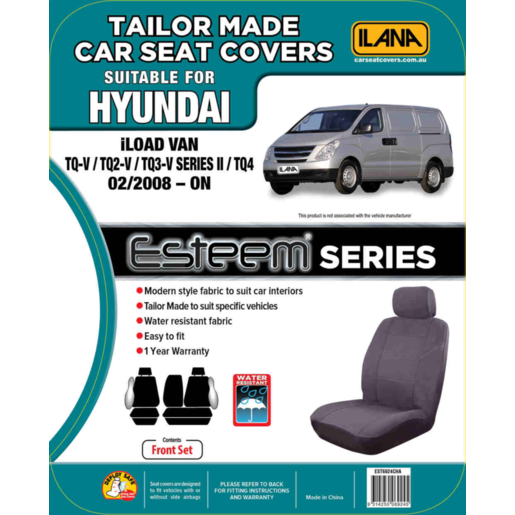 Ilana Esteem Tailor Made 1 Row Seat Cover To Suit Hyundai - EST6924CHA