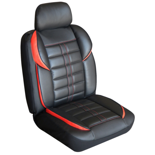 Ilana Altitude Leather Look Seat Cover Black/Red Pack of 2 - ALT30DSBLKRED