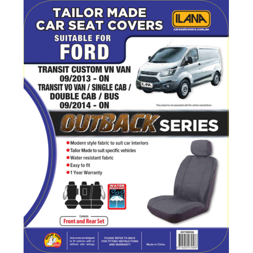 Ilana Outback Canvas Tailor Made 1 Row Seat Cover To Suit Ford - OUT7058CHA