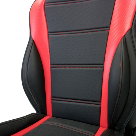 SAAS Seat Sports Cushion Pu Black-Red Large w/ Logo - SC6011