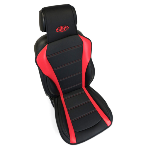 SAAS Seat Sports Cushion Pu Black-Red Large w/ Logo - SC6011