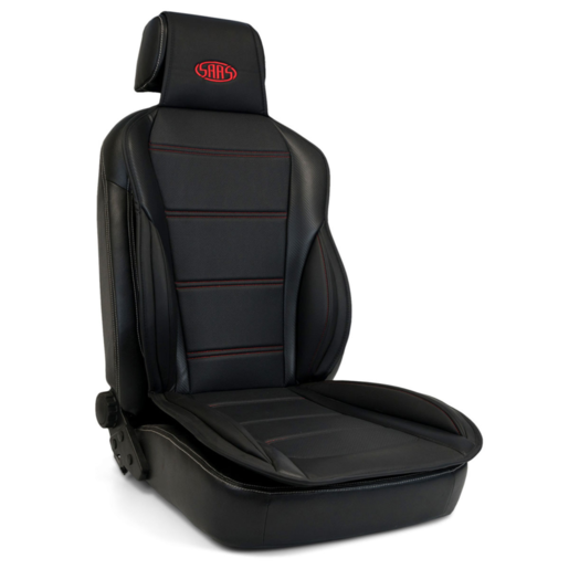 SAAS Seat Sports Cushion Pu Black Large w/ Logo - SC6012