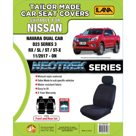 Ilana Neotrek to Suit Nissan Navara D23 Series 3 - NEO7108BLKWHT