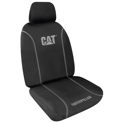Caterpillar FX Checkerplate Seat Covers Black Front Pair - PCCATCHP30
