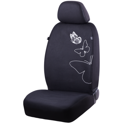 Streetwize Seat Cover Silver Butterfly Black 30/50 Airbag - SWSILB3050BLA
