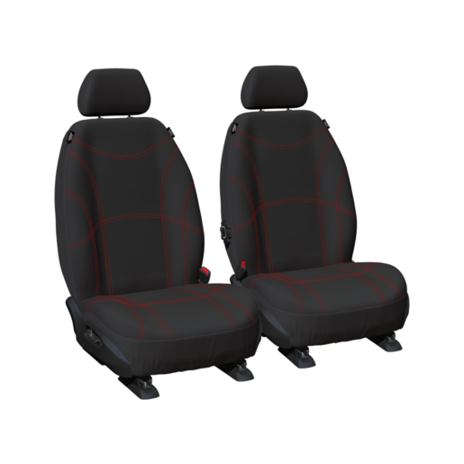 Sperling Getaway Neoprene Black - Red Stitch Front CM Seat Covers - TMGETREDFR