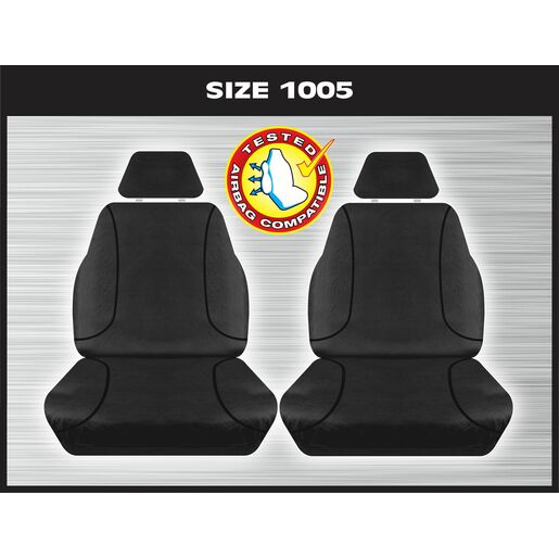 Tradies 1 Row Front Black Seat Cover To Suits Hilux 07/2015+ - RPG1005TRB