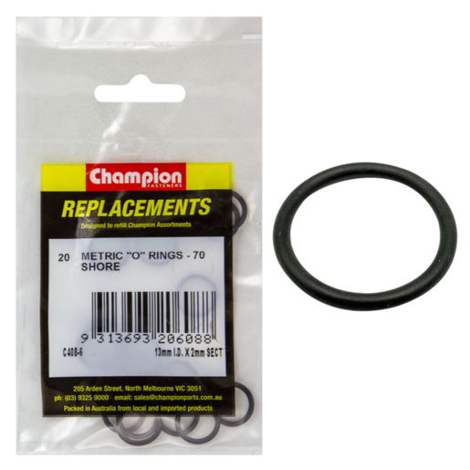 Champion 13mm x 2mm Metric O Rings (Sold Individually) - C408-6