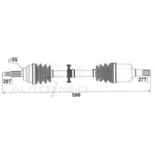 Protex Drive Shaft - Transverse/CV Shaft - PSA902A