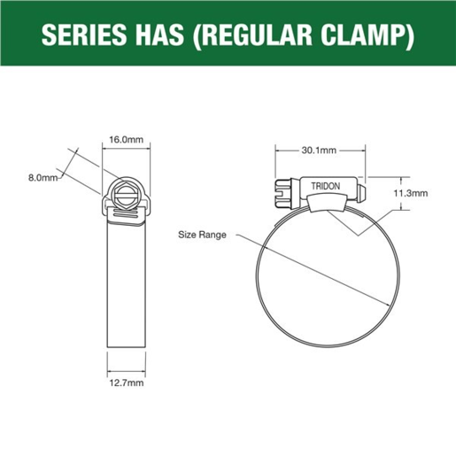 Tridon Clamp S/S 146-197mm - HAS116