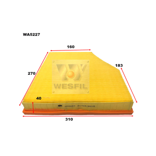 Wesfil Air Filter To Suit A1742 BMW - WA5227