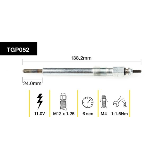 Tridon Diesel Glow Plug - TGP052