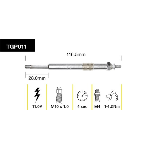 Tridon Diesel Glow Plug - TGP011