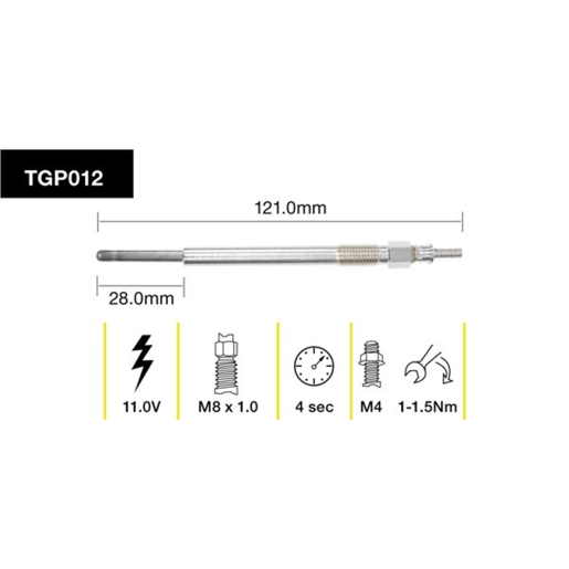 Tridon Diesel Glow Plug - TGP012