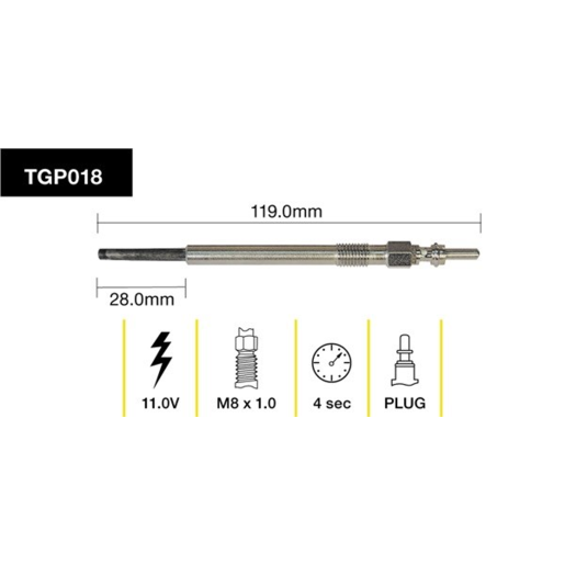 Tridon Diesel Glow Plug - TGP018