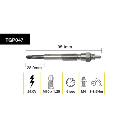 Tridon Diesel Glow Plug - TGP047