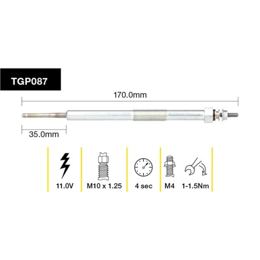 Tridon Diesel Glow Plug - TGP087