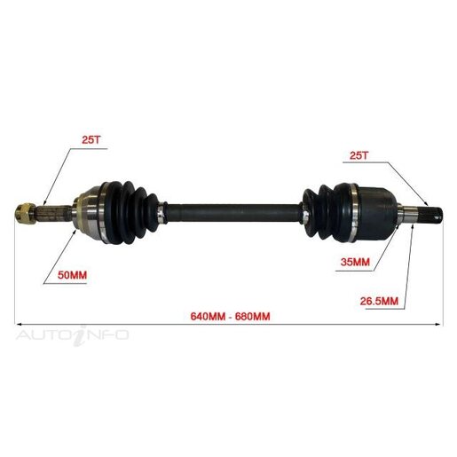 BWS Drive Shaft - Transverse/CV Shaft - B746