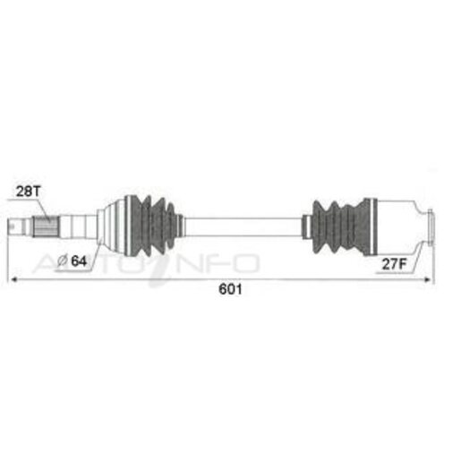 Protex Drive Shaft - Transverse - PSA879A