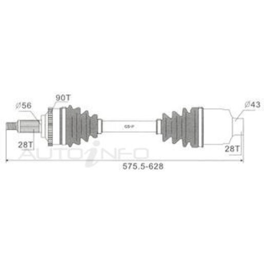 Protex Drive Shaft - Transverse/CV Shaft - PSA504