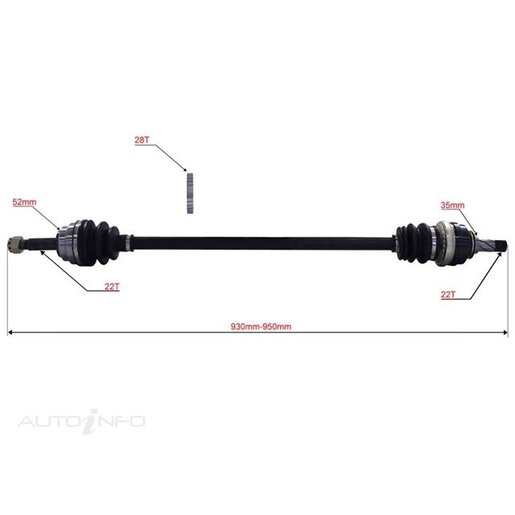 BWS Driveshaft - Transverse - B956S