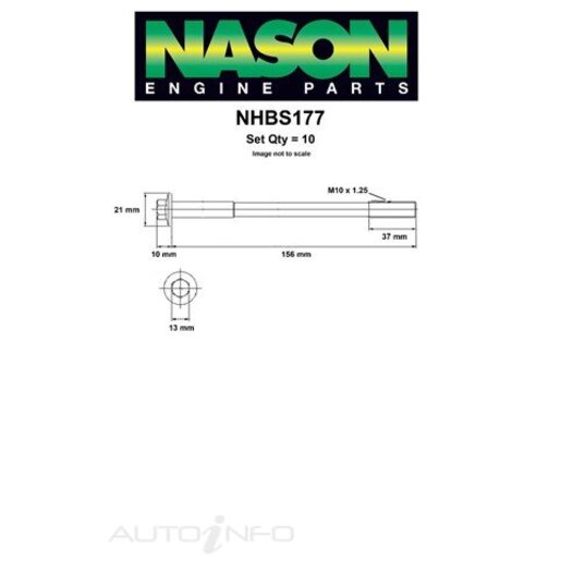 Nason Cylinder Head Bolt Set - NHBS177