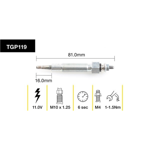 Tridon Diesel Glow Plug - TGP119