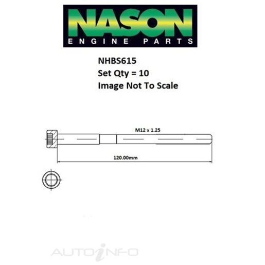 Nason Cylinder Head Bolt Set - NHBS615