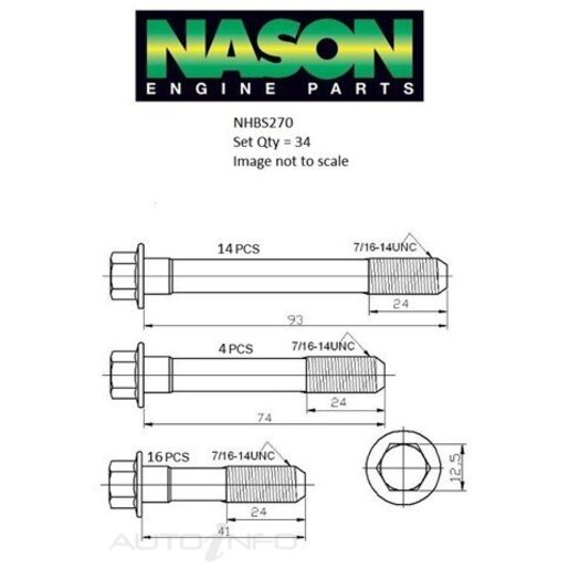 Nason Cylinder Head Bolt Set - NHBS270