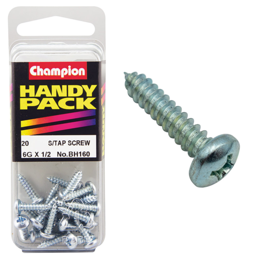 Champion Handy Pack Screw Pan Head 6G x 1/2" CST - BH160