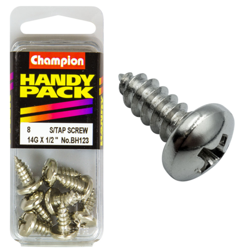 Champion Handy Pack Self Tap Screw Pan Head 14G x 1/2" CST - BH123