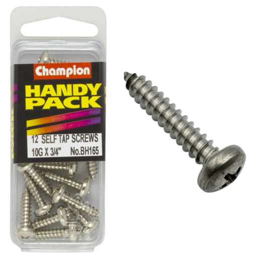 Champion Handy Pack Self Tap Screw Pan Head 10G x 3/4" CST - BH165