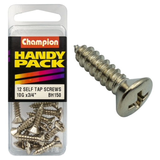 Champion Handy Pack Screw Raised Head 10G x 3/4" CST - BH150