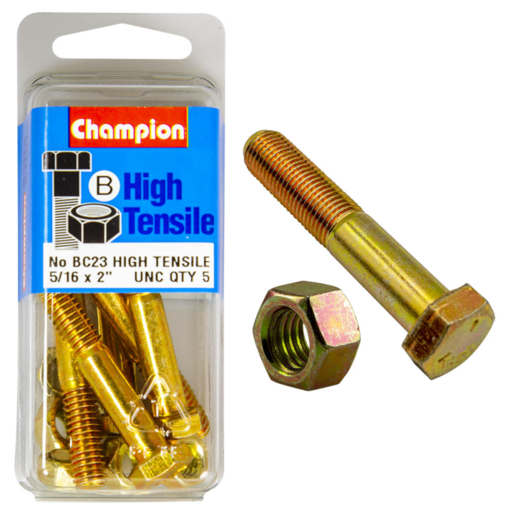 Champion Blister Bolt & Nut 5/16 x 2" UNC - BC23