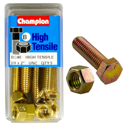 Champion Blister Set Screw & Nut 3/8 x 2" UNC - BC40